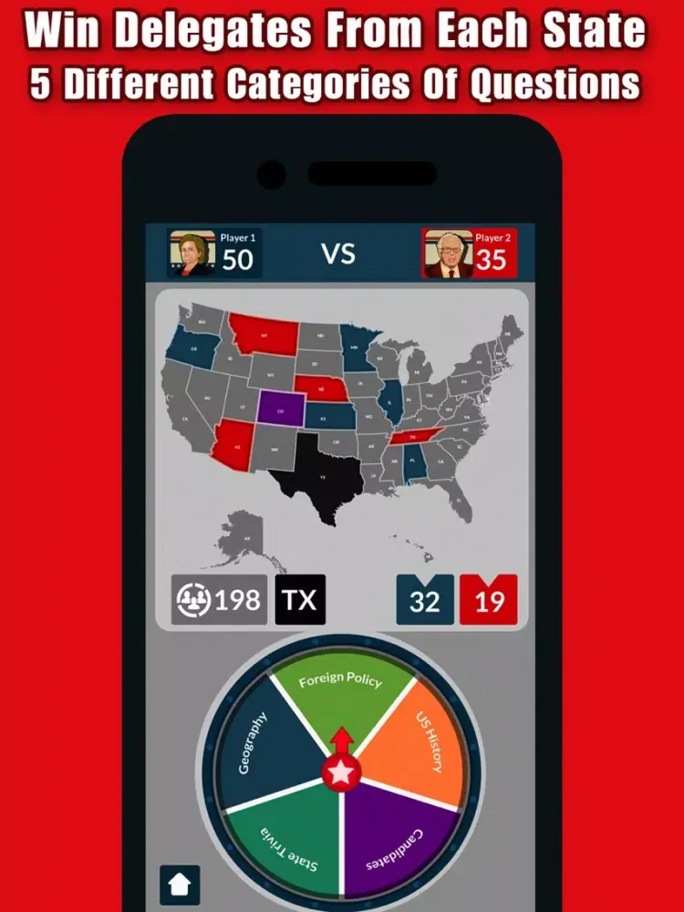 Capturas de tela do Political Run - Democratic Primary - 2016 Presidential Election Trivia iPad 