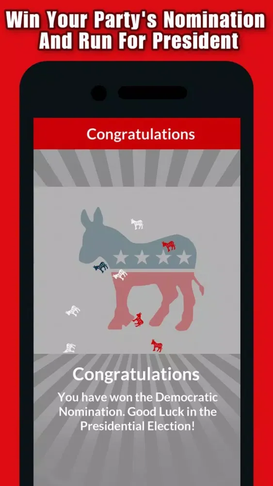 Capturas de tela do Political Run - Democratic Primary - 2016 Presidential Election Trivia