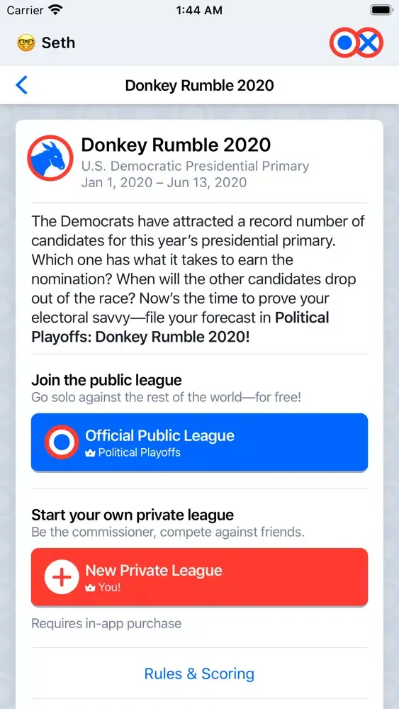 Capturas de tela do Political Playoffs
