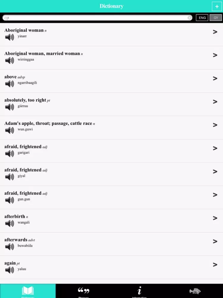 Ma Gamilaraay iPad  Screenshots