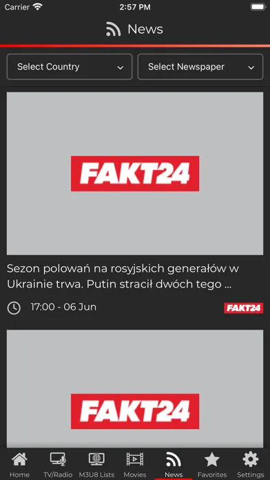 Tangkapan skrin Polska Live