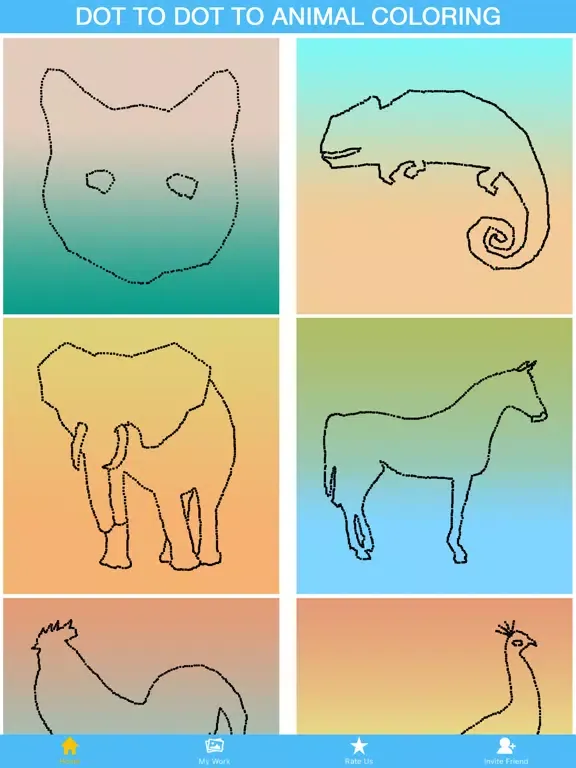 Dot To Dot To Animal Coloring iPad  Screenshots