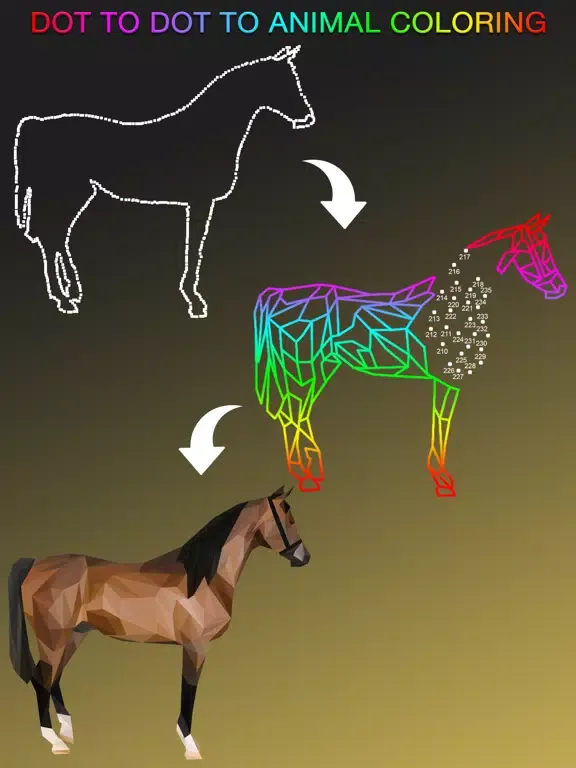 Dot To Dot To Animal Coloring iPad  Screenshots