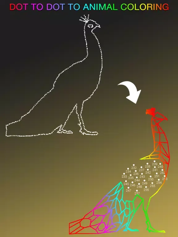 Dot To Dot To Animal Coloring iPad  Screenshots