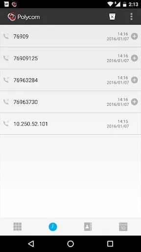Capturas de tela do RealPresence Mobile - Phone