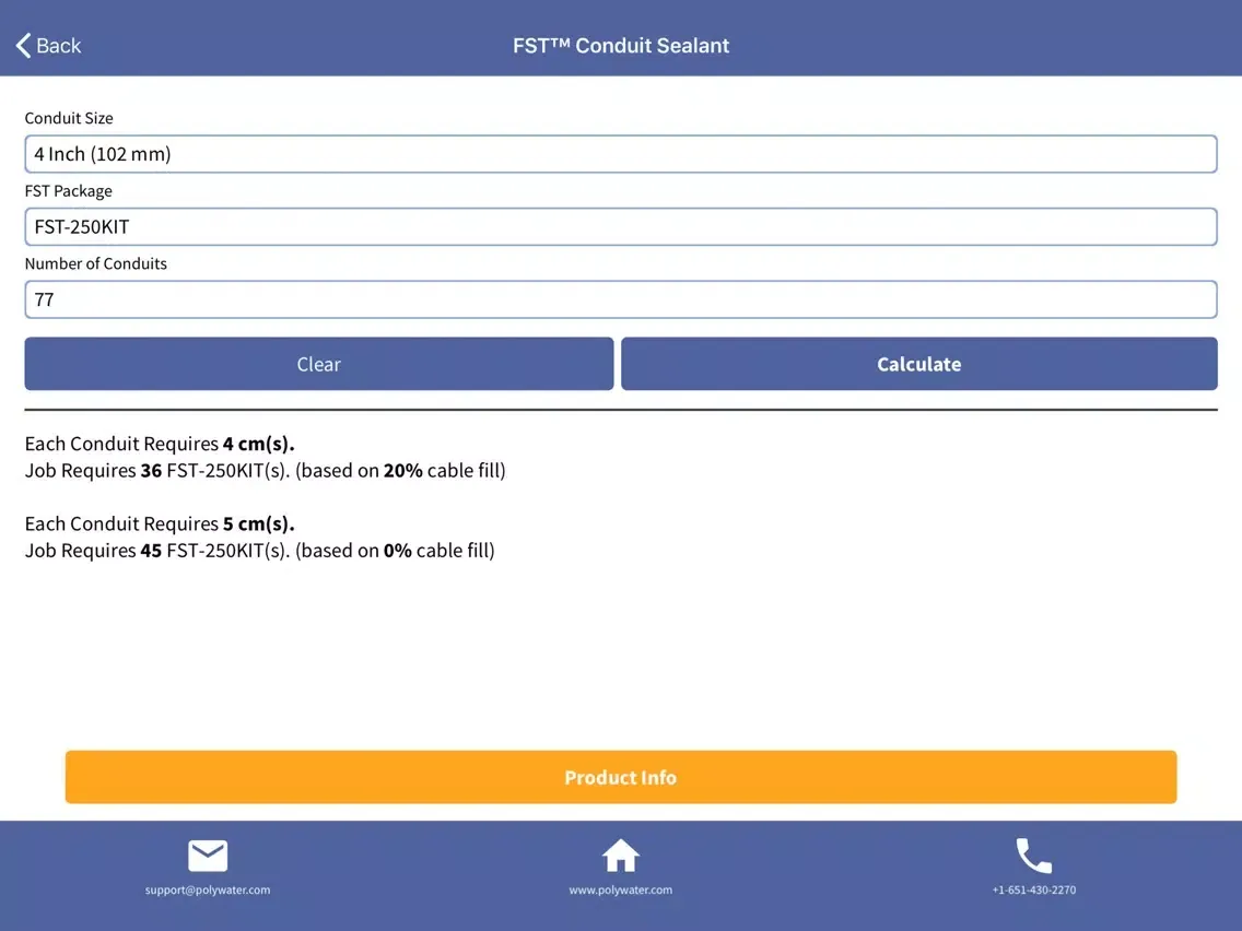 Captures d'écran de Polywater Product Calculators iPad 