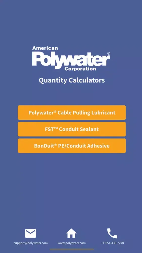 Captures d'écran de Polywater Product Calculators