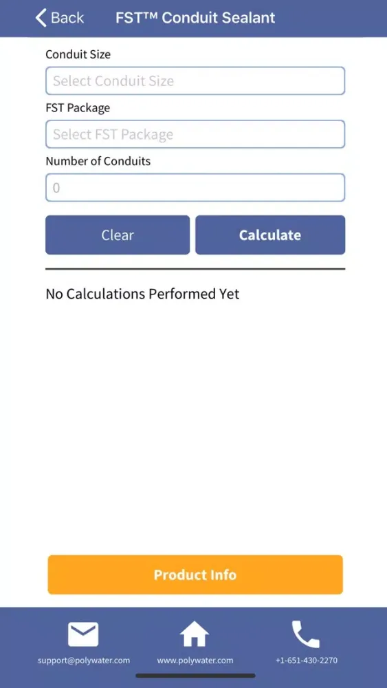 Captures d'écran de Polywater Product Calculators