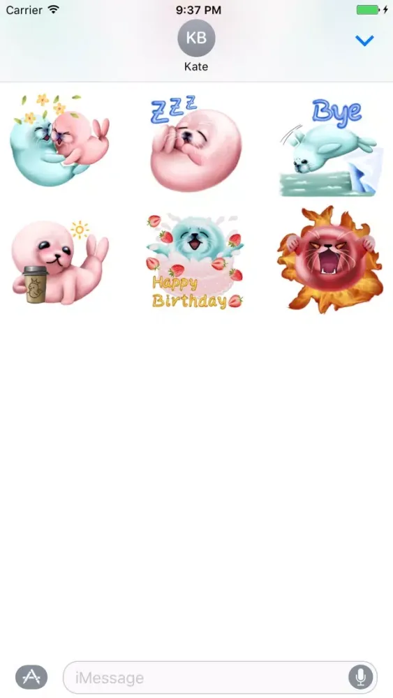Bubble & Mint Seal Stickers for Text Messages应用截图