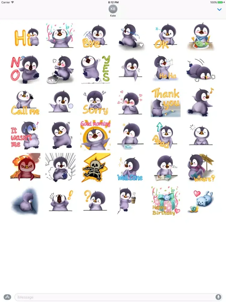 Penguin Bo Sticker Pack iPad  Screenshots
