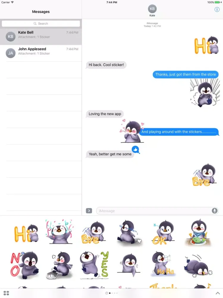 Penguin Bo Sticker Pack iPad  Screenshots