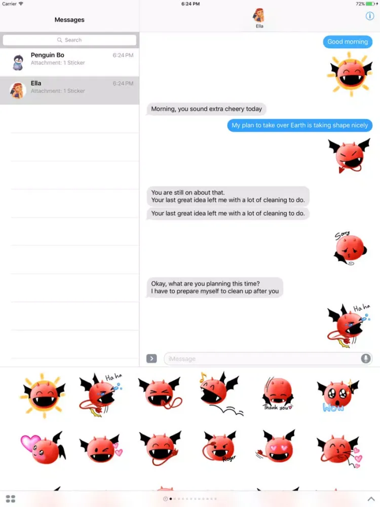 صور Alfie the Demon Emoji Stickers for Messages iPad 