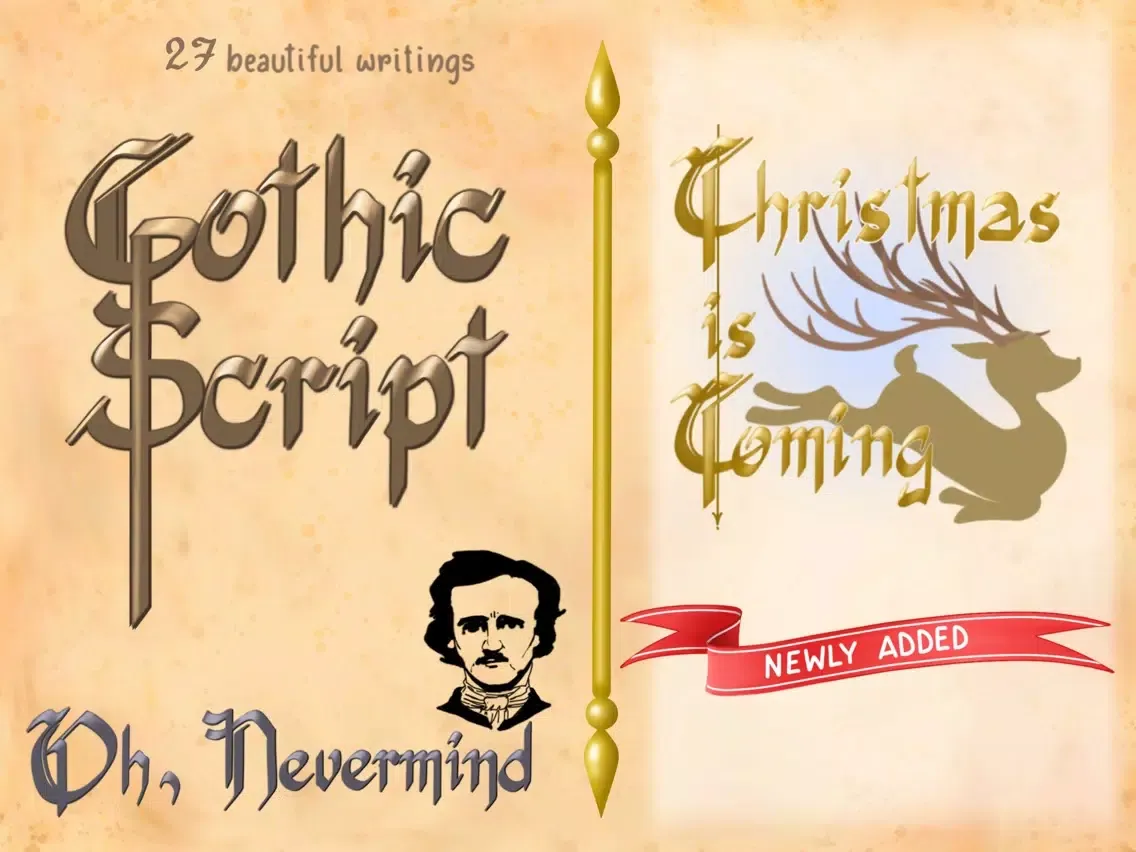 Gothic Winter Cursive Script iPad  스크린샷