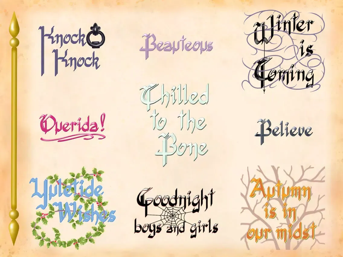 Gothic Winter Cursive Script iPad  스크린샷