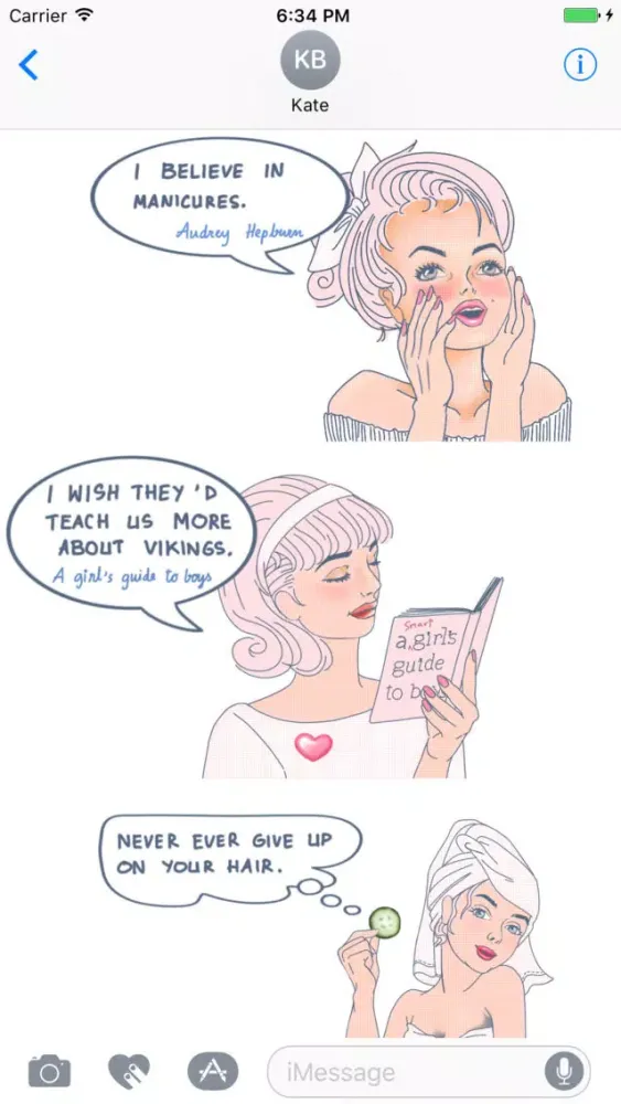 Norma: Vintage Beauty Stickers for Text Messages應用截圖