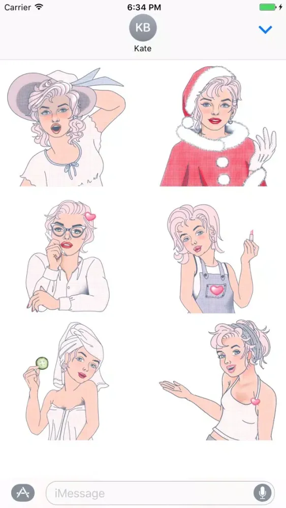 Norma: Vintage Beauty Stickers for Text Messages應用截圖