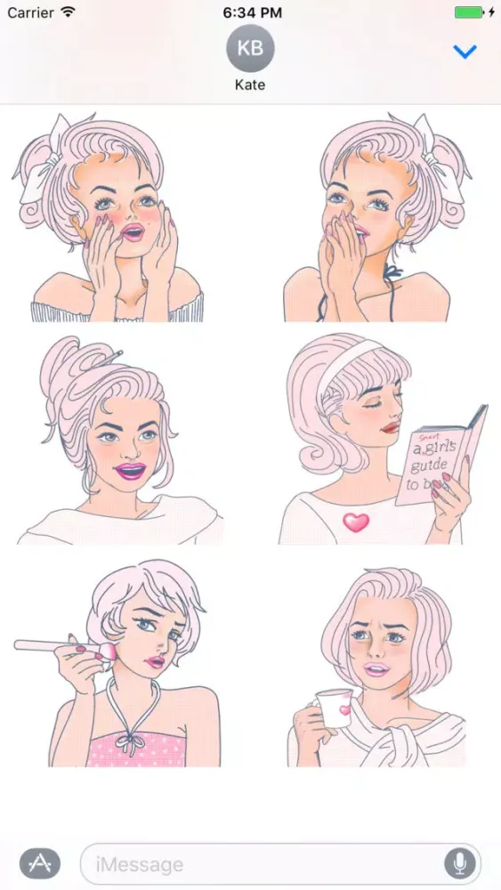 Norma: Vintage Beauty Stickers for Text Messages應用截圖