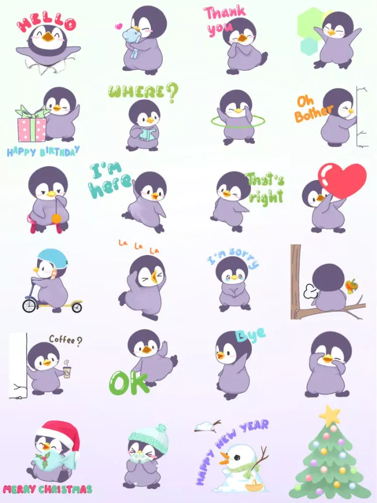 Tangkapan skrin Penguin Bo 2 Animated Bird Stickers for Messages iPad 