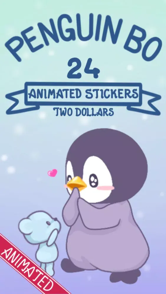 Tangkapan skrin Penguin Bo 2 Animated Bird Stickers for Messages