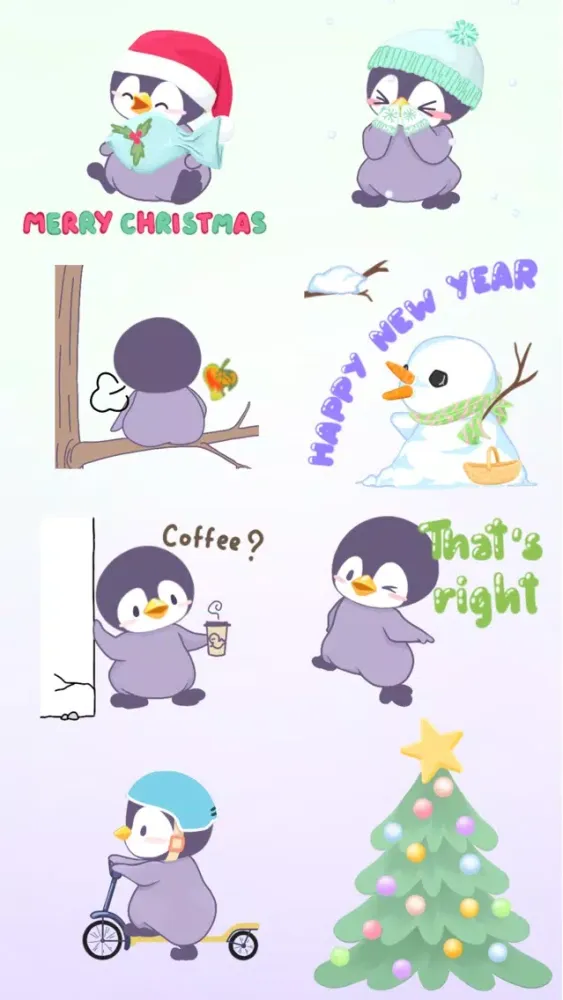 Tangkapan skrin Penguin Bo 2 Animated Bird Stickers for Messages