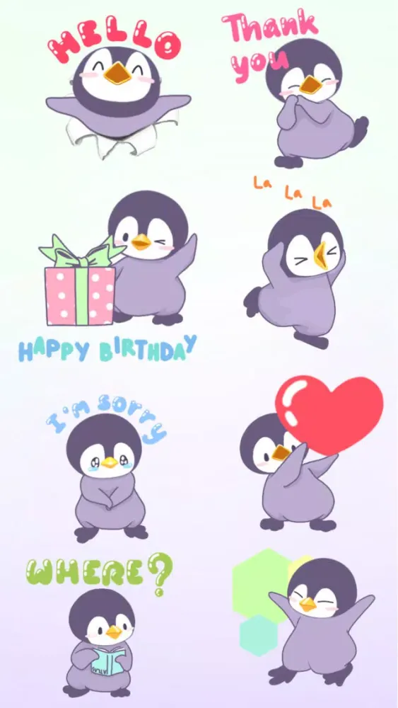 Tangkapan skrin Penguin Bo 2 Animated Bird Stickers for Messages