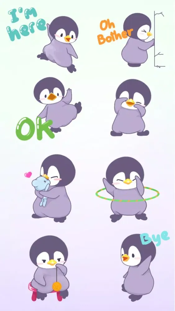 Tangkapan skrin Penguin Bo 2 Animated Bird Stickers for Messages