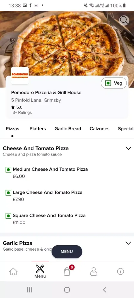 Pomodoro Pizzeria &Grill House स्क्रीनशॉट