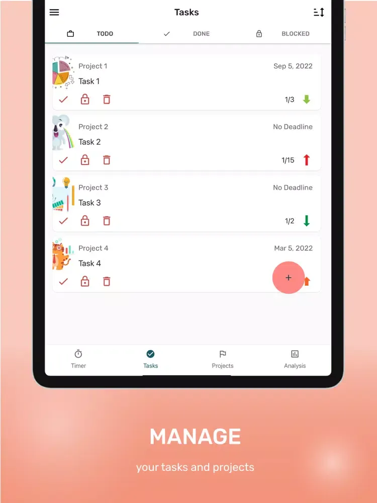 Pomodoro Timer & ToDo Planner iPad 应用截图