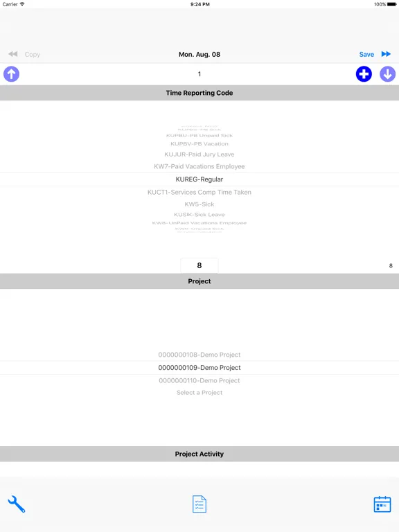 Zrzuty ekranu PSTime for PeopleSoft iPad 