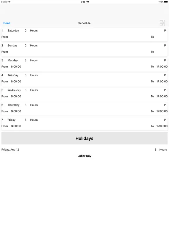 Zrzuty ekranu PSTime for PeopleSoft iPad 