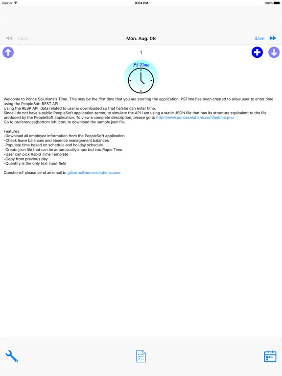 Zrzuty ekranu PSTime for PeopleSoft iPad 