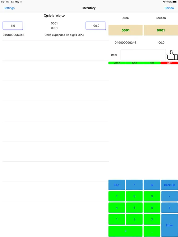 Tangkapan layar Retail Physical Inventory iPad 