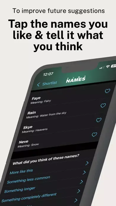 Tiny Names: Find a baby name 스크린샷