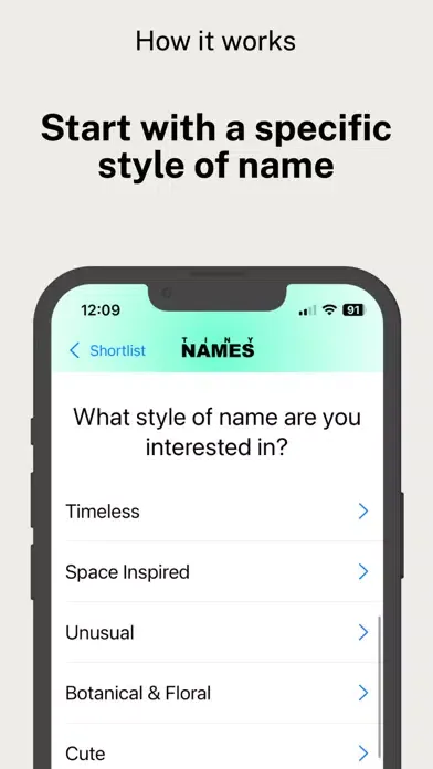 Tiny Names: Find a baby name 스크린샷
