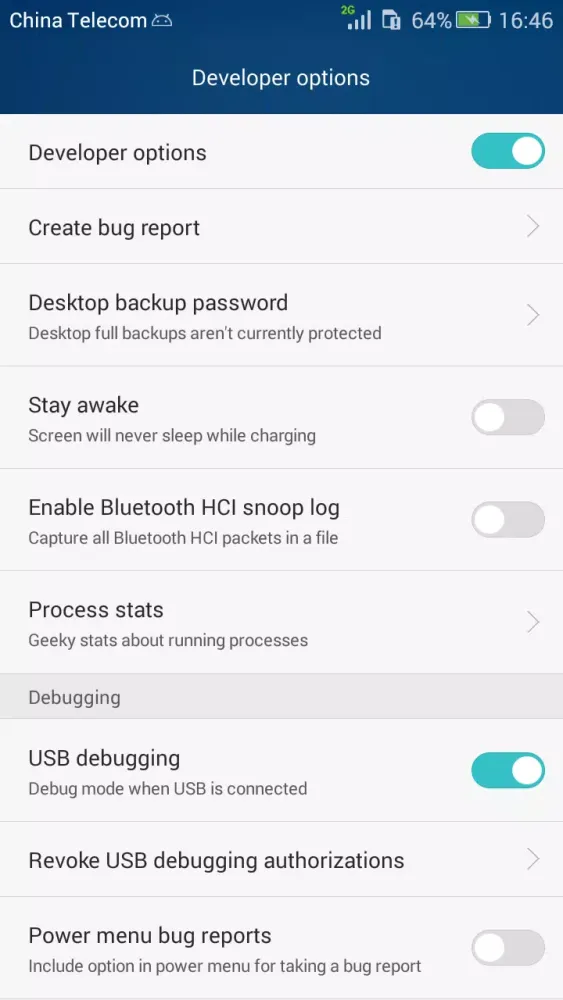 Zrzuty ekranu Development Settings