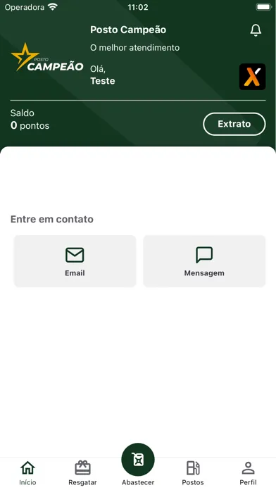Capturas de tela do Posto Campeão