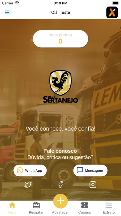 Capturas de tela do Rede Sertanejo