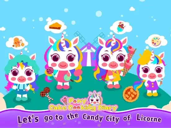 Capturas de pantalla de Pony Cake Cooking Diary. iPad 