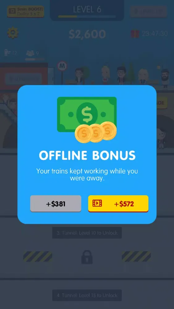 Capturas de tela do Idle Metro