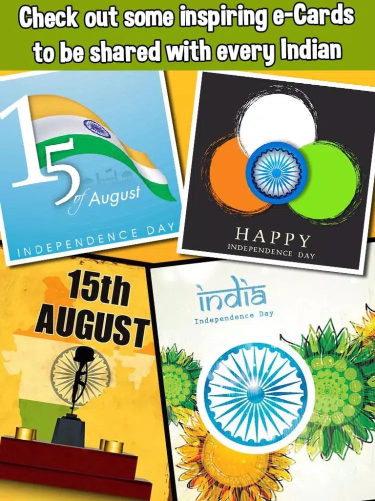 Zrzuty ekranu 15th August Independence Day Cards & Wishes Free iPad 