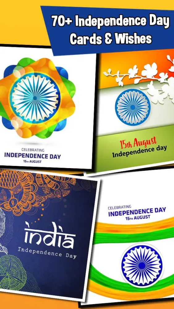 Zrzuty ekranu 15th August Independence Day Cards & Wishes Free