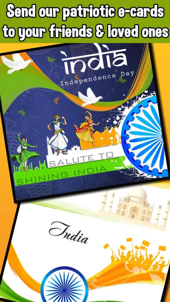Zrzuty ekranu 15th August Independence Day Cards & Wishes Free