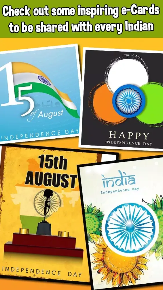 Zrzuty ekranu 15th August Independence Day Cards & Wishes Free