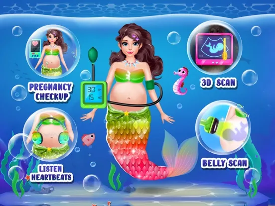 Mermaid Mom & Baby Care Games iPad  Screenshots