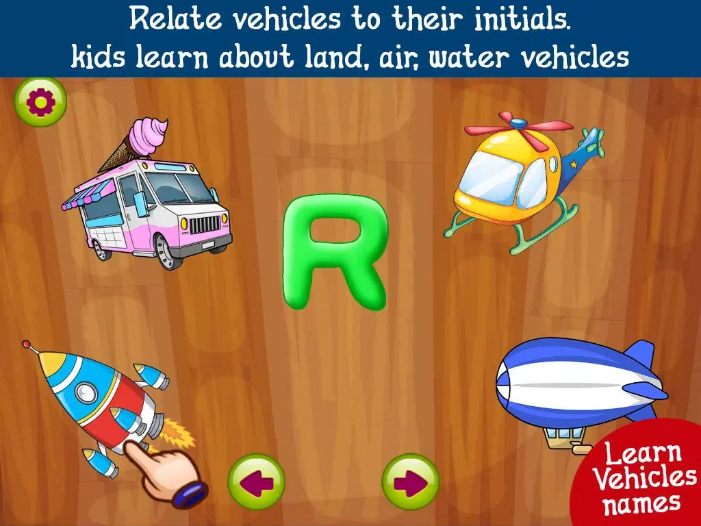 Capturas de tela do ABCD for Kids With Vehicles Learning iPad 