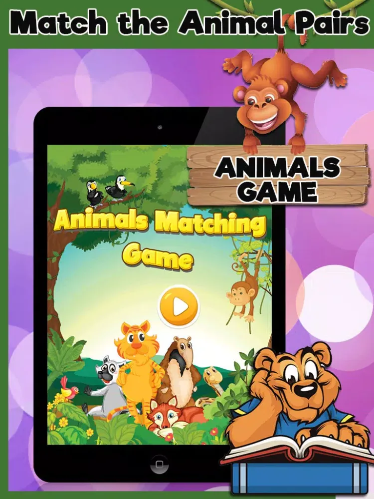 Animals Matching Pairs Game For Kids & Toddlers iPad  Screenshots