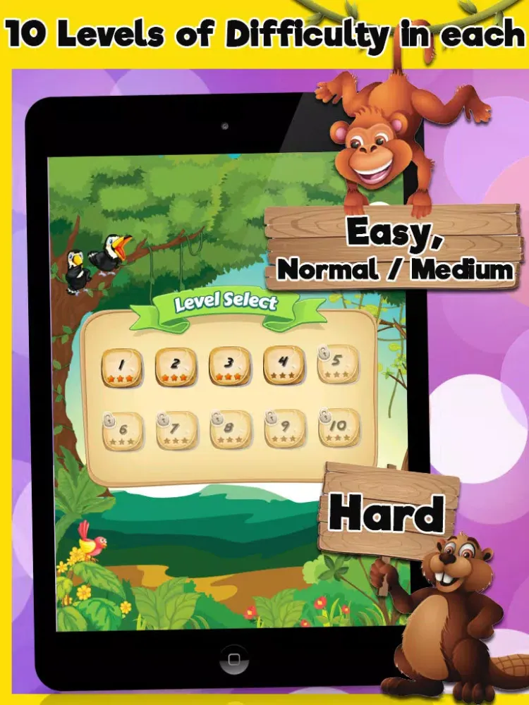 Animals Matching Pairs Game For Kids & Toddlers iPad  Screenshots