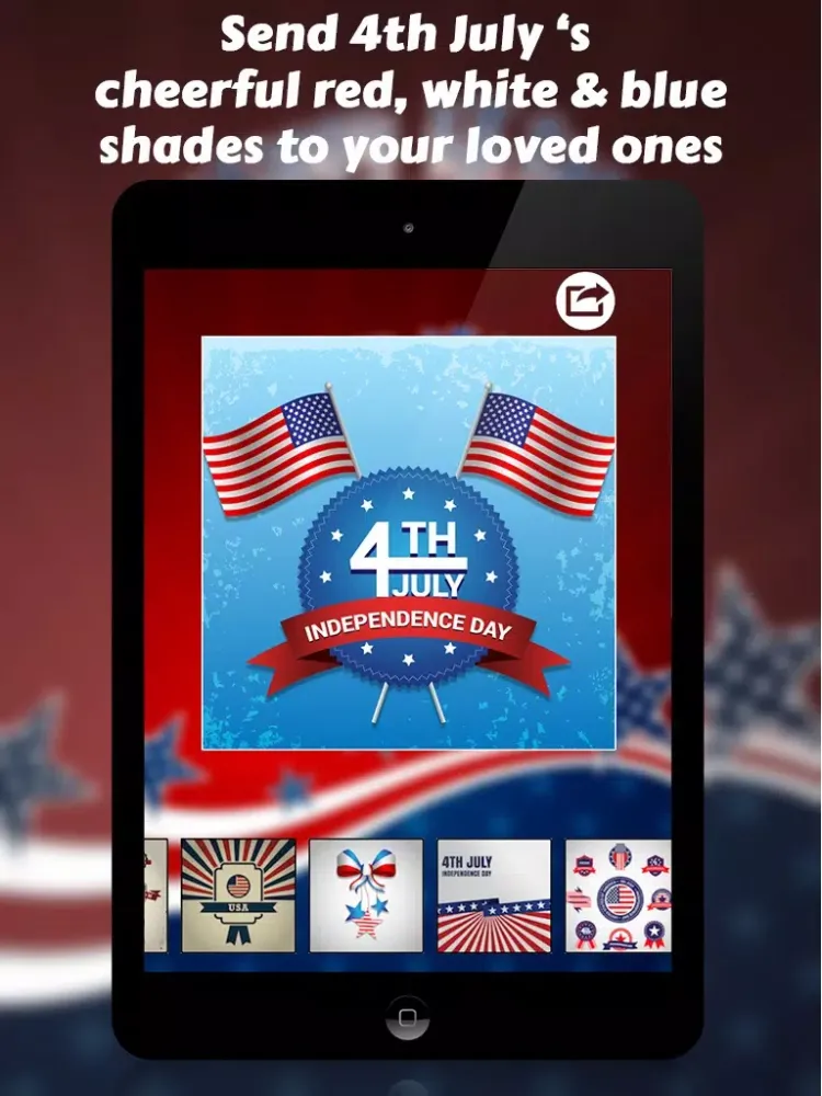 4th July Independence Day Cards & Greetings iPad  스크린샷