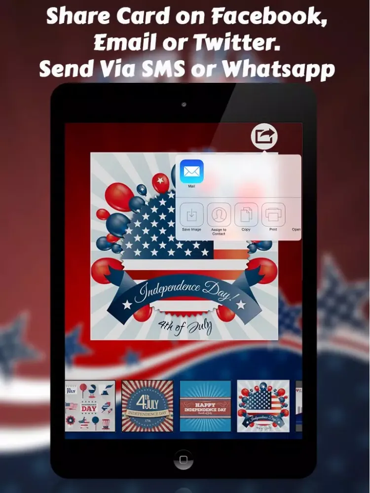 4th July Independence Day Cards & Greetings iPad  스크린샷