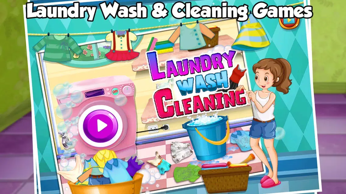Kids Laundry Washing Clothes For Girls Screenshots